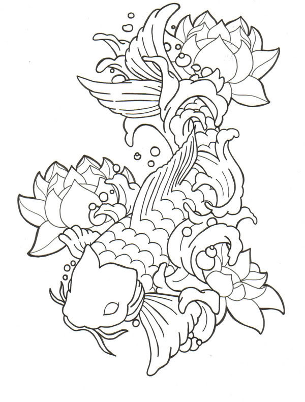 600x791 Koi Fish Tattoo Designs Drawings