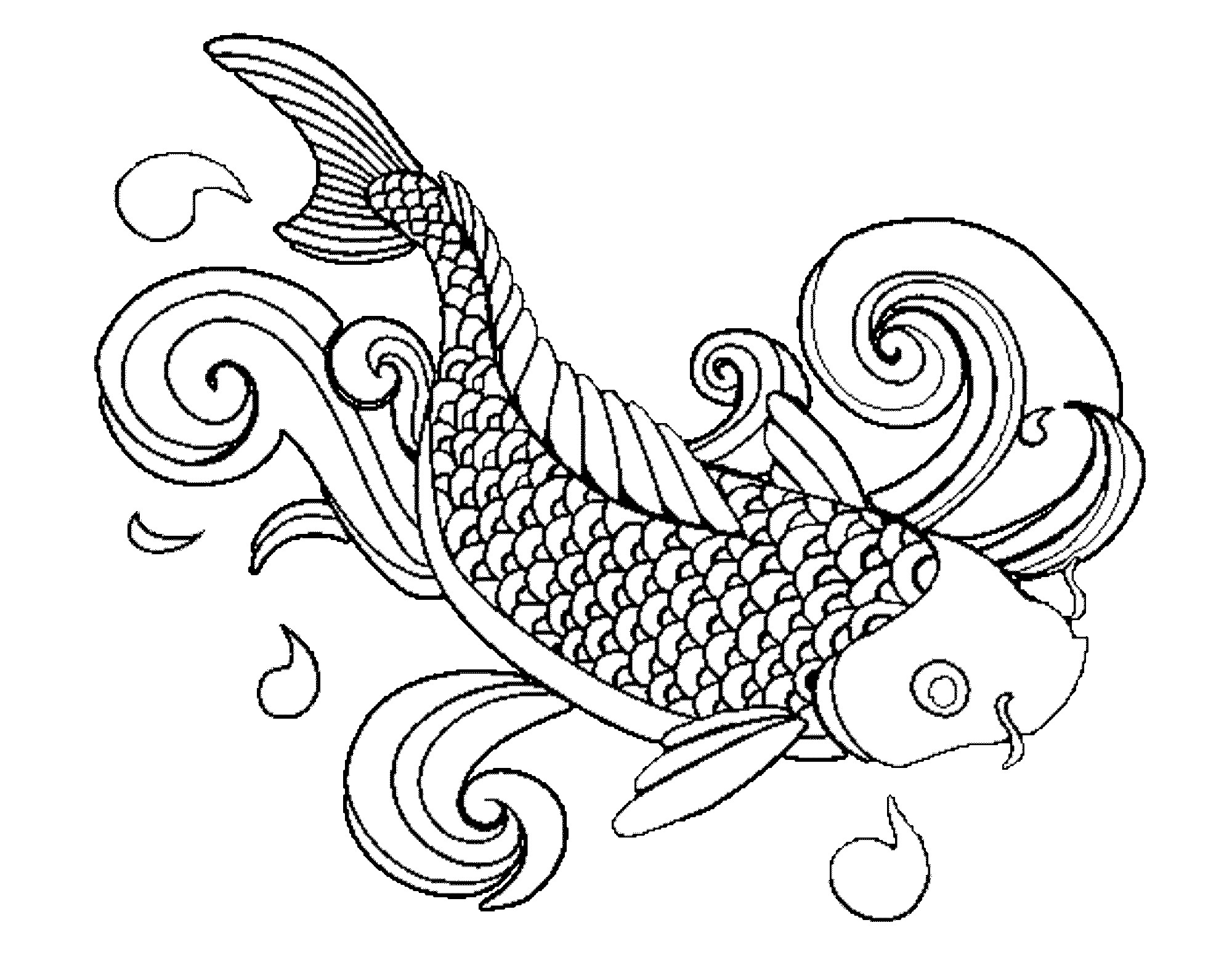 2000x1567 Fish Coloring Pages For Adults Org Printable Fish