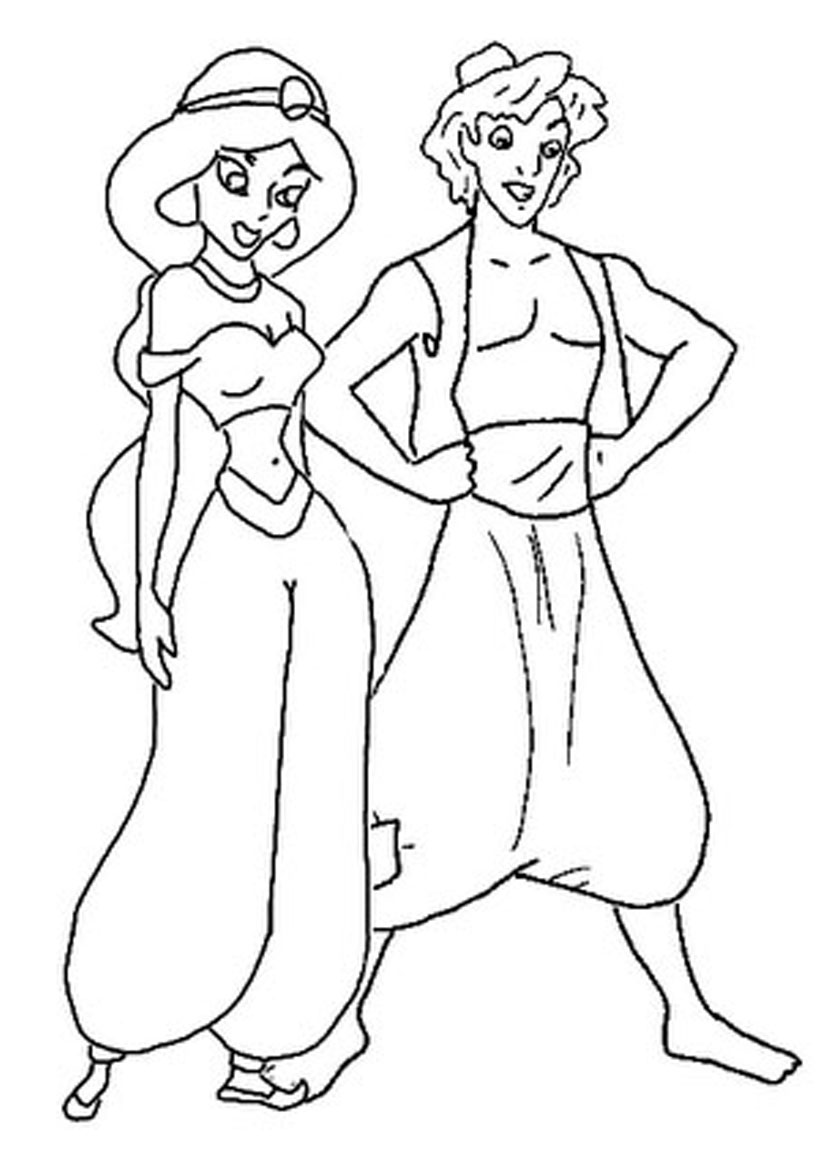 826x1169 Jasmine And Aladdin Coloring Sheets Coloring Pages