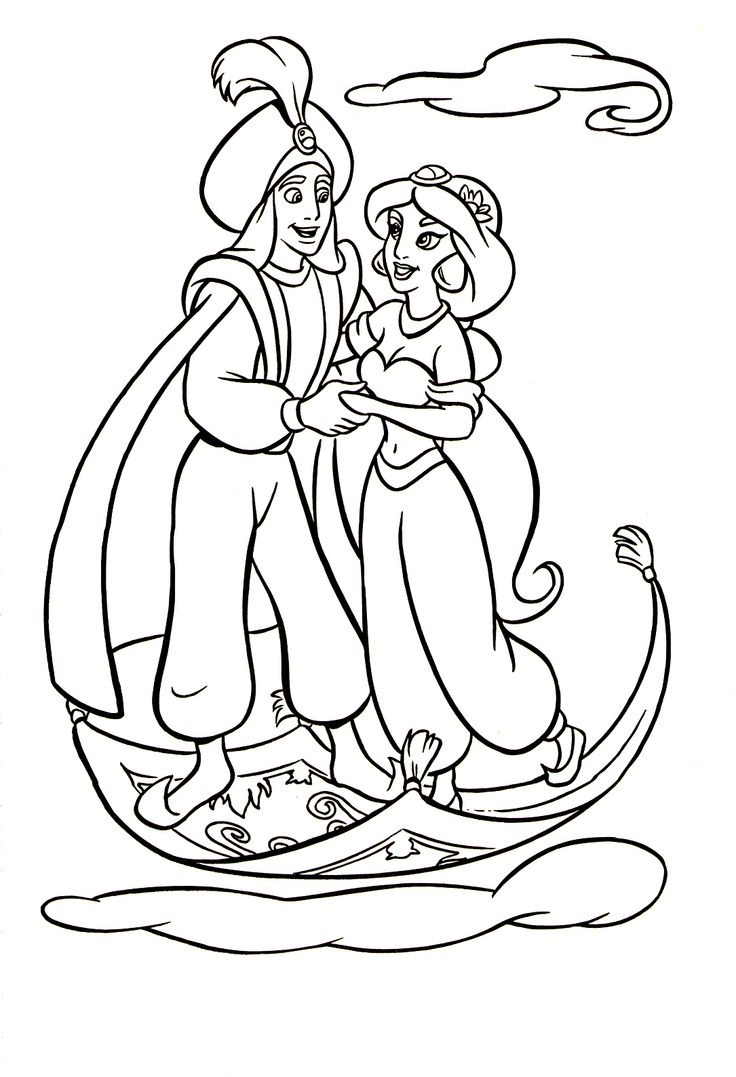 736x1077 Chic Inspiration Aladdin Coloring Pages For Kids Download