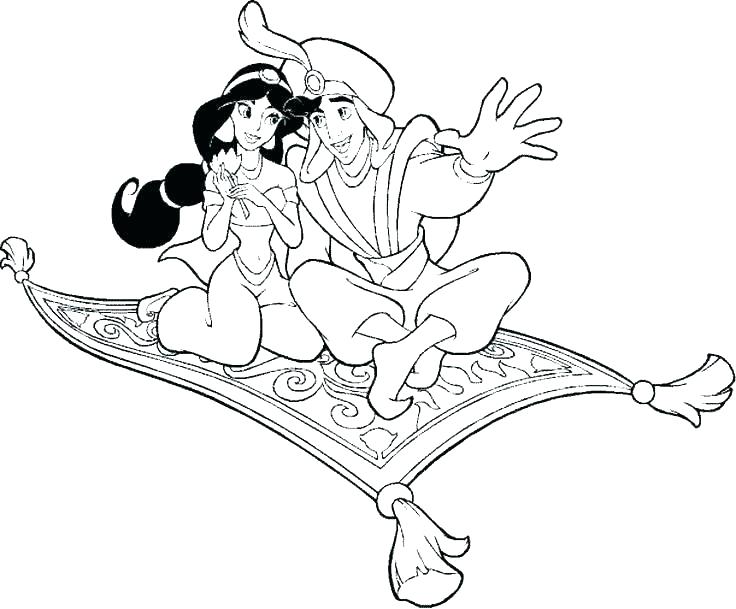 736x609 Jasmine And Aladdin Coloring Pages Coloring Page Jasmine Aladdin