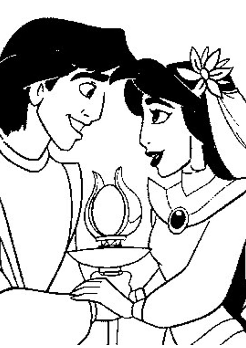 826x1169 Princess Jasmine And Aladdin Coloring Pages