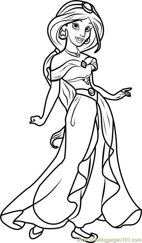 468x800 Princess Jasmine Coloring Page