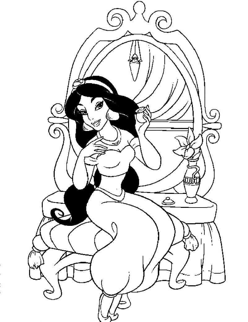 801x1038 Free Printable Coloring Pages Princess Jasmine Princess Jasmine