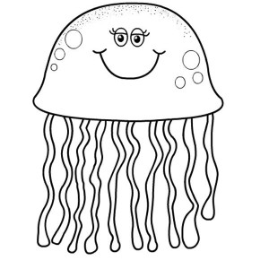 300x300 Jellyfish Coloring Page Drawn Jellies Coloring Page
