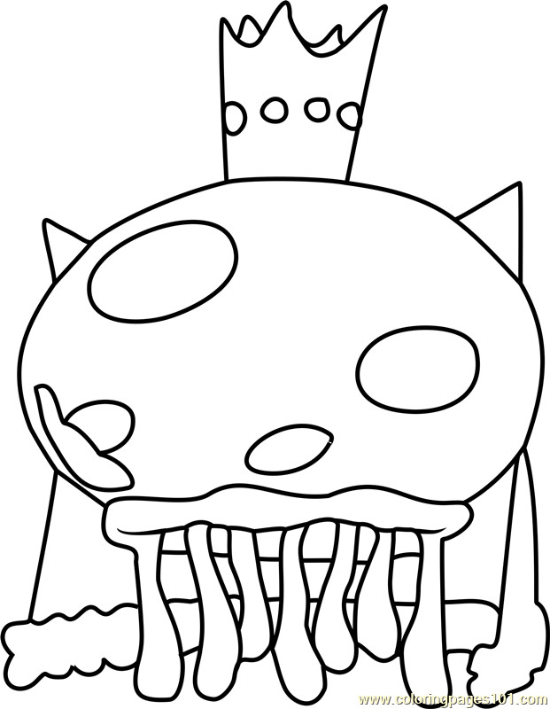 621x800 King Jellyfish Coloring Page Free Spongebob Squarepants Coloring