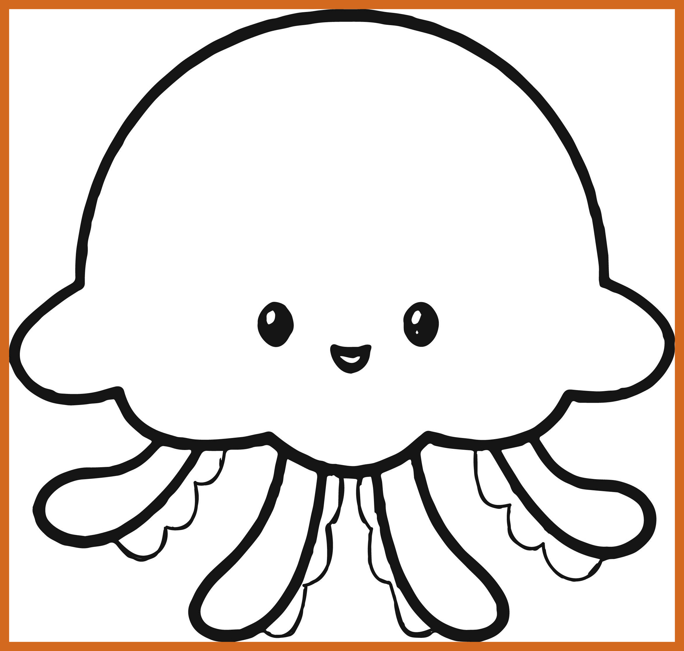 2343x2228 Marvelous Unique Jellyfish Coloring Page In Books With Within Pic