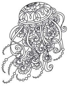236x298 Jellyfish Coloring Page Vector Art Illustration Tangles