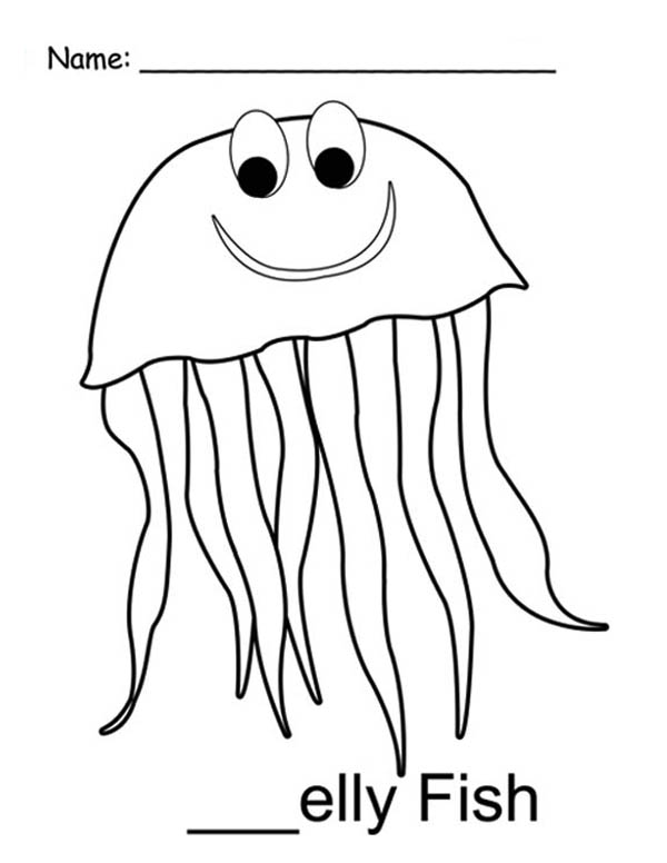 600x776 Mr Jellyfish Coloring Page