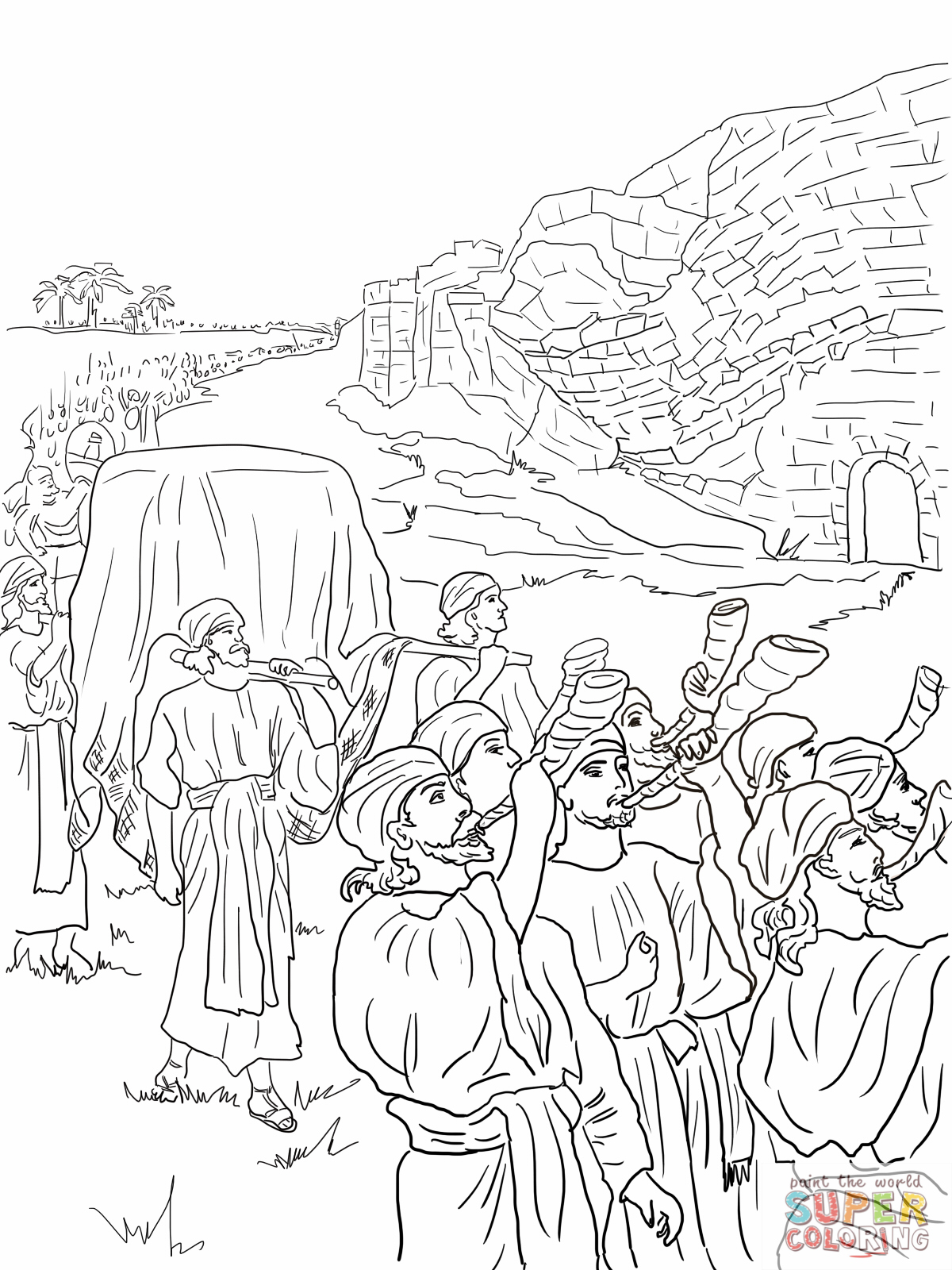 1200x1600 Joshua And The Fall Of Jericho Bible Coloring Pages Sunday