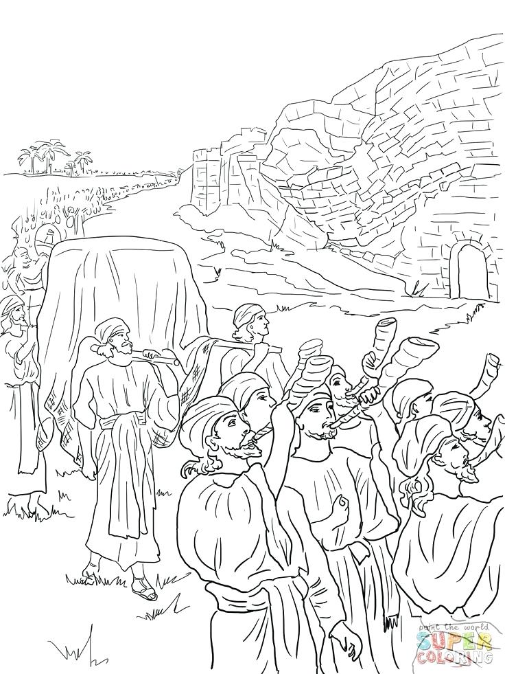 736x981 Walls Of Jericho Coloring Sheet