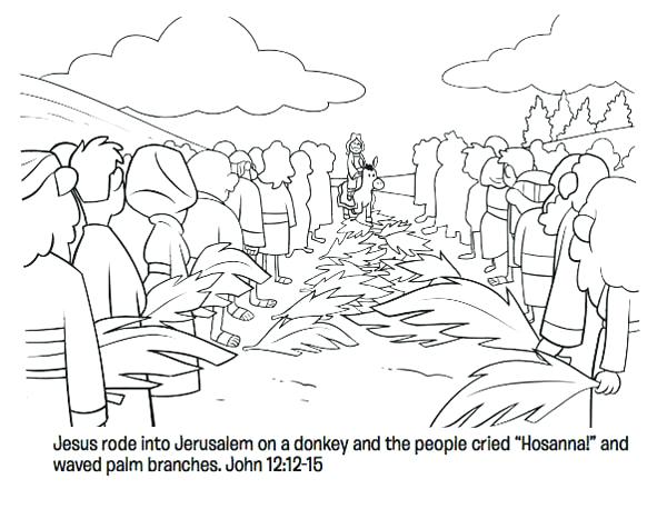600x467 Jesus Riding On A Donkey Coloring Page Rodeto On A Donkey