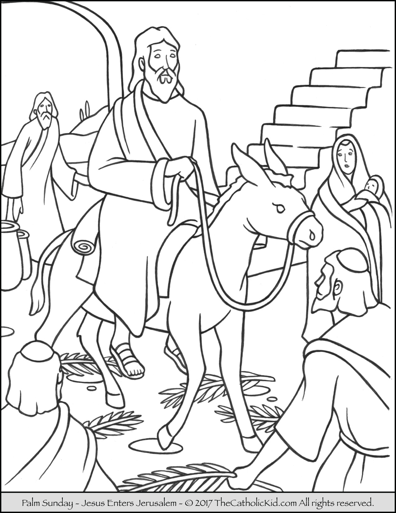 1275x1650 Palm Sunday Coloring Page