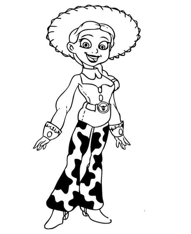 650x798 Toy Story Jessie Wears A Hat Coloring Page Festa Toy Story