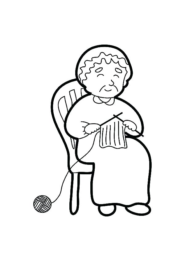 600x849 Tv Coloring Pages Grandmother Knitting Coloring Pages Tv Show