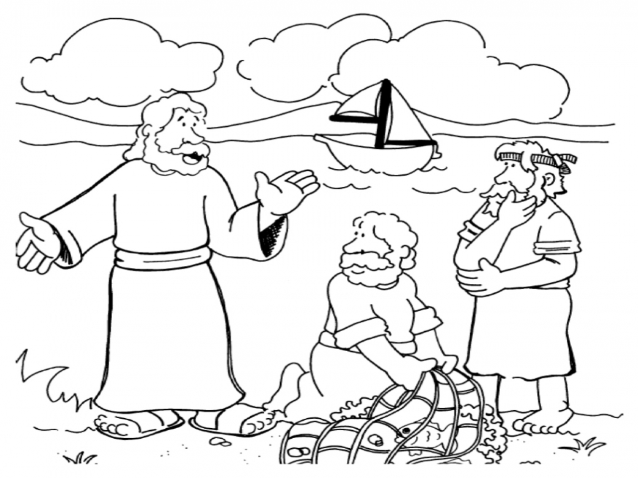 First Disciples Of Jesus Coloring Pages Calls His Sketch Coloring Page