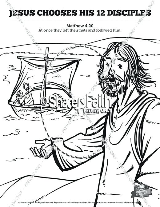 520x673 Jesus And The Disciples Coloring Pages Chooses His Disciples