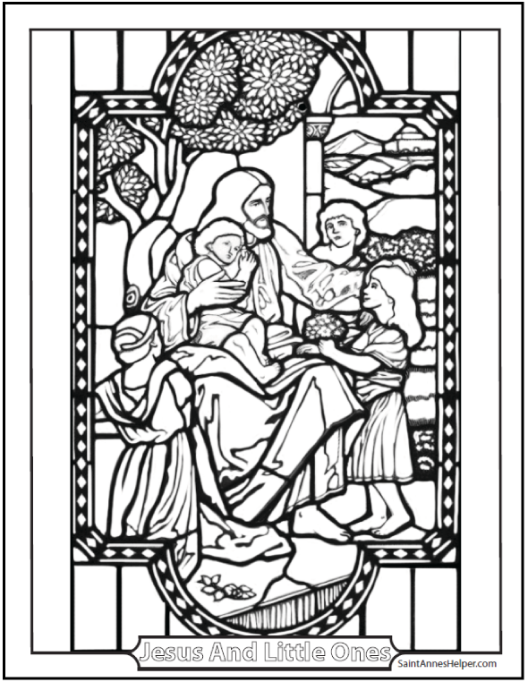 590x762 Jesus And The Little Children Coloring Page