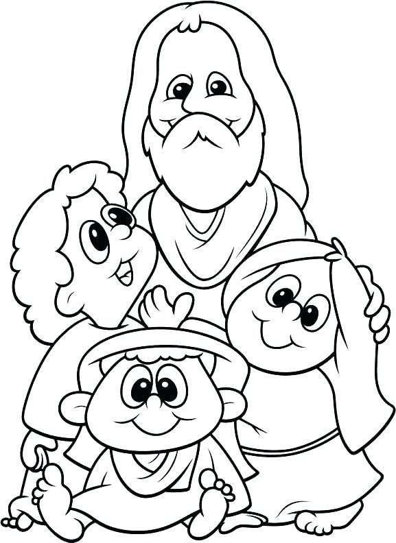 577x792 Jesus With Children Coloring Page Reading The Bible To Children