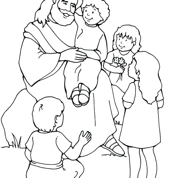600x600 Jesus Loves The Little Children Coloring Pages Deepart