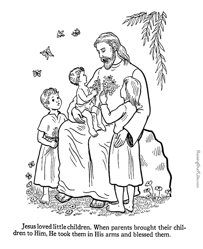 670x820 Jesus With Children Coloring Pages Collection