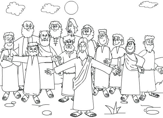 542x392 Jesus And Disciples Coloring Page Magnificent Jesus