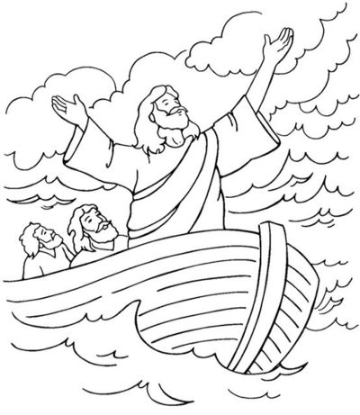 400x461 Jesus Calms The Storm Coloring Page Preschool Items