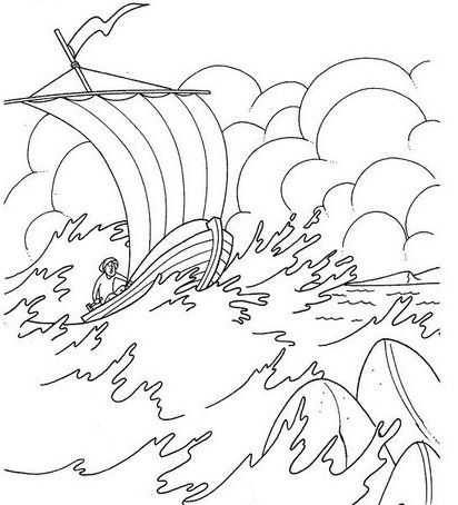 412x454 Galilee Boat Coloring Pages Jesus Calms The Storm Coloring Pages