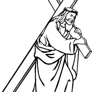 300x300 Good Friday Coloring Pages Jesus Carrying Cross Batch Coloring