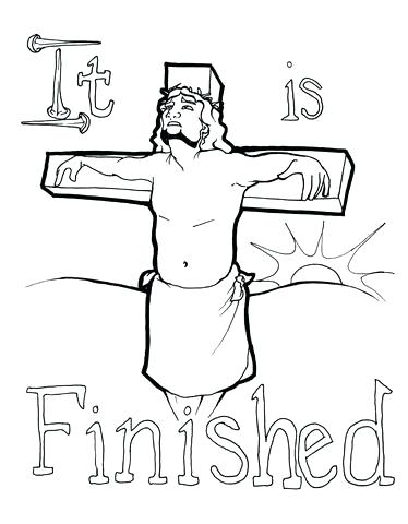 374x480 Jesus On Cross Coloring Page