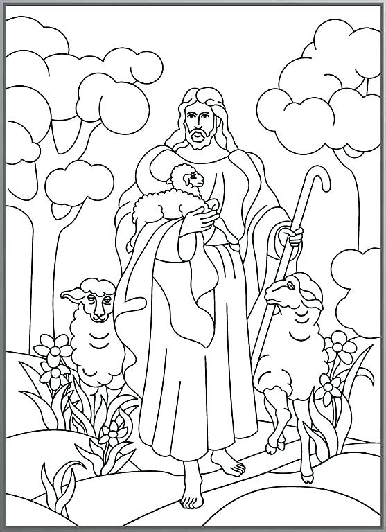 557x768 Jesus Christ Coloring Pages Is The Good Shepherd Bible Coloring
