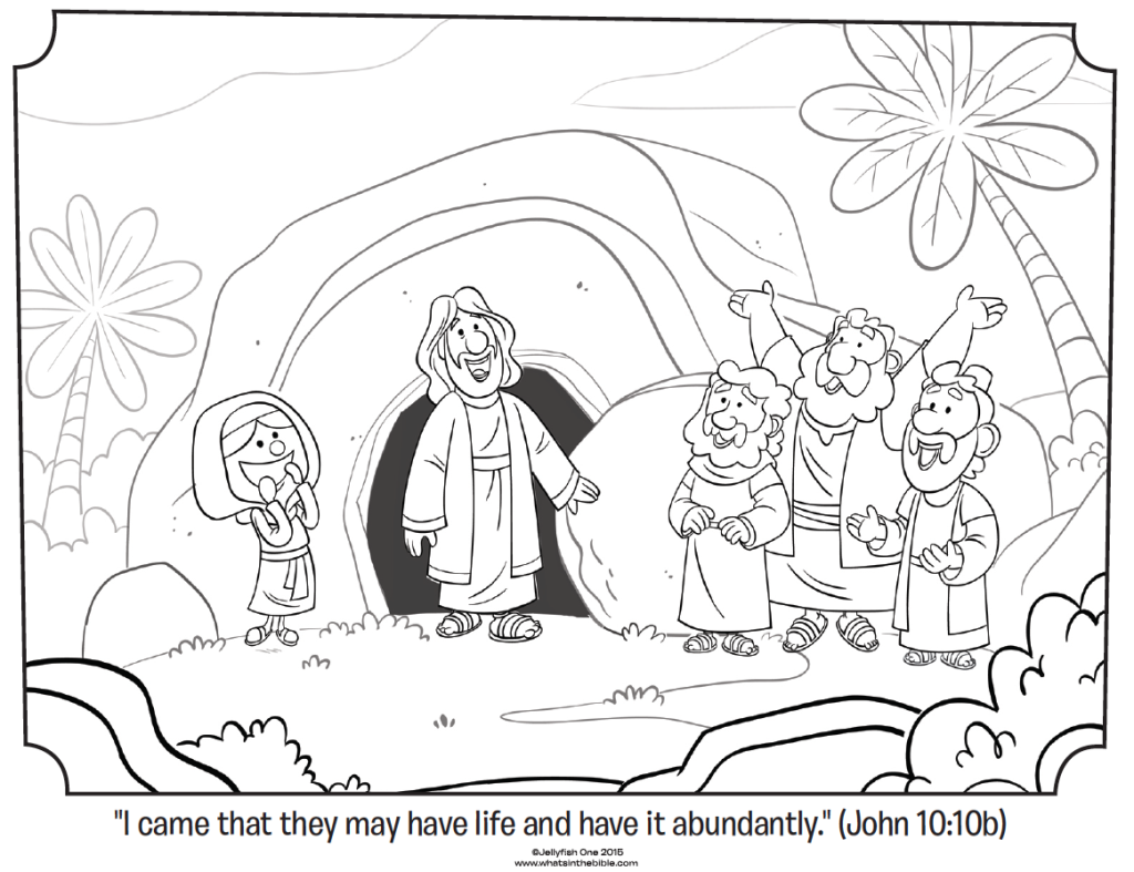 1024x787 Jesus Is Risen Coloring Page