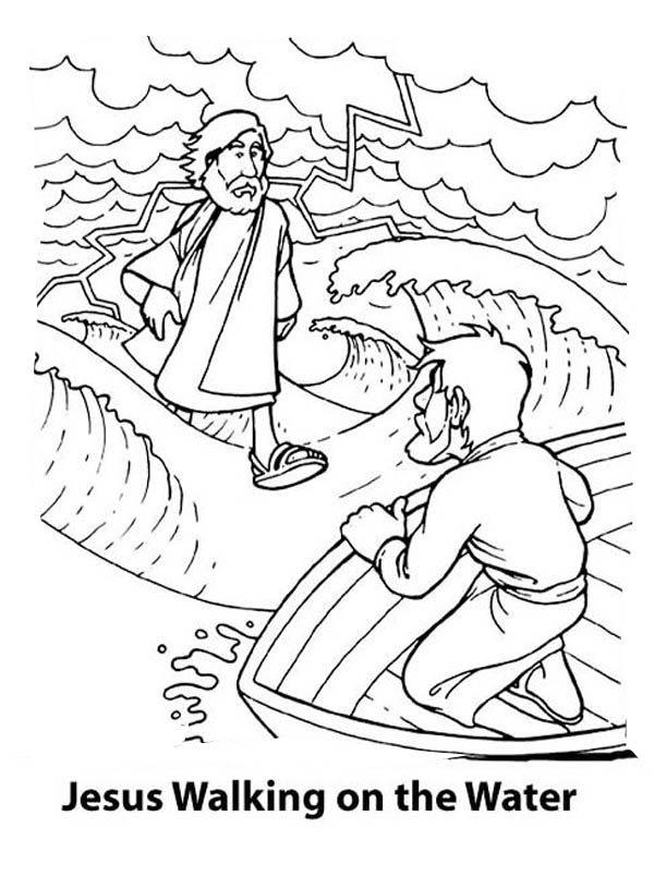 600x816 Can Walk On The Water Is Miracles Of Jesus Coloring Page