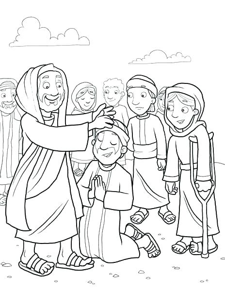 464x600 Jesus Heals The Sick Coloring Pages Preschool On The Sabbath Jesus