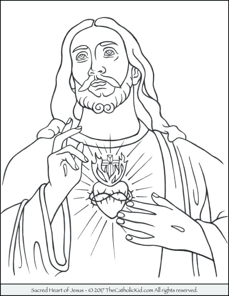 730x945 Jesus Coloring Pages Sacred Heart Of Coloring Page Jesus Coloring