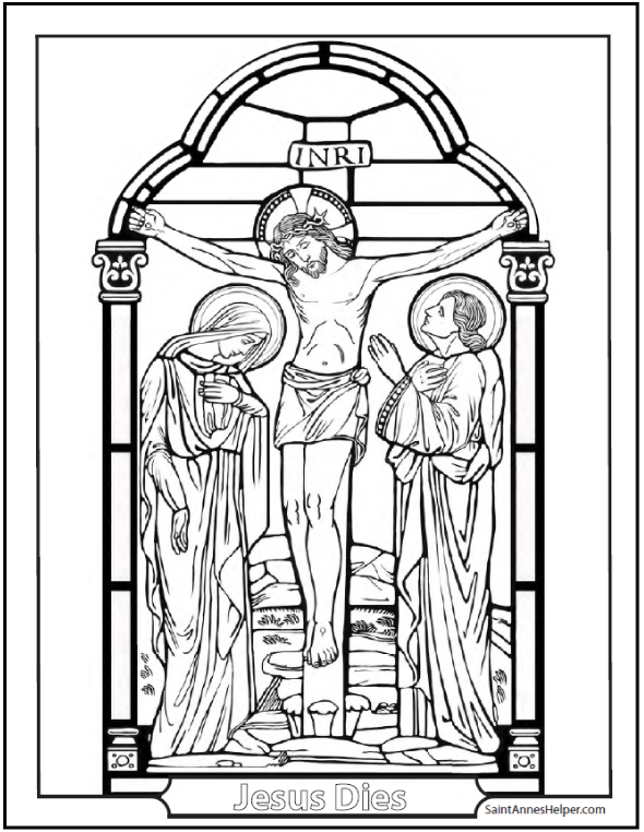 590x762 Good Friday Coloring Page Mary, Lent And Catholic Kids