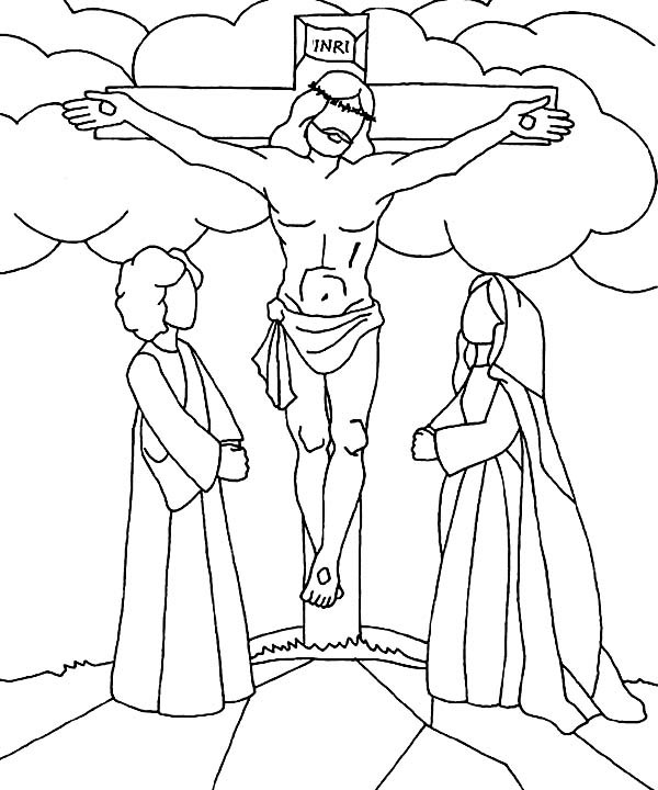 600x720 Good Friday Coloring Pages Jesus Christ Crucifixion Batch Coloring