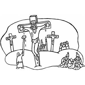 300x300 Crucifixion Coloring Page