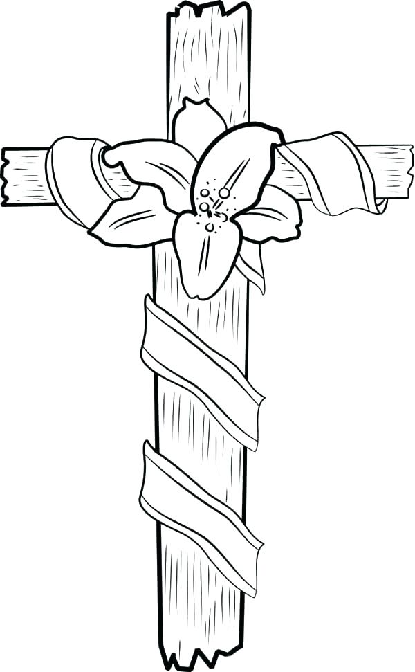 600x971 Jesus On The Cross Coloring Pages Cross Coloring Page Coloring