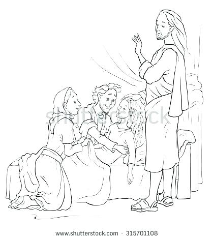 419x470 Jesus Heals Coloring Page Daughter Coloring Page Raising