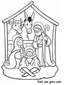 257x338 Printable Christmas Jesus In The Manger Coloring Pages