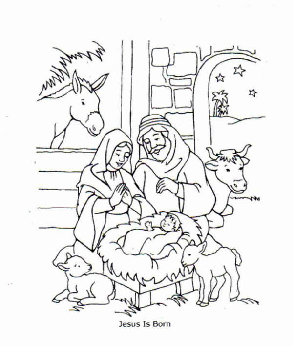 600x707 Jesus Is Born And Jesus Love Me Coloring Page Color Luna