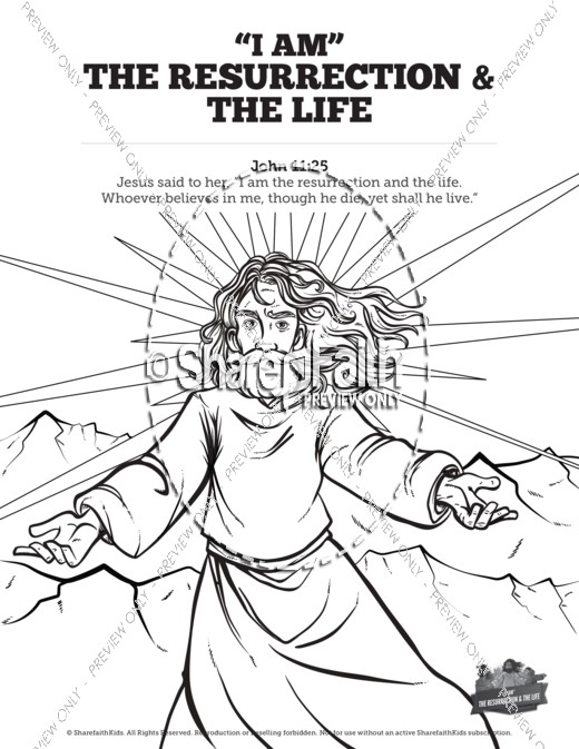 520x673 John I Am The Resurrection And The Life Sunday School Coloring