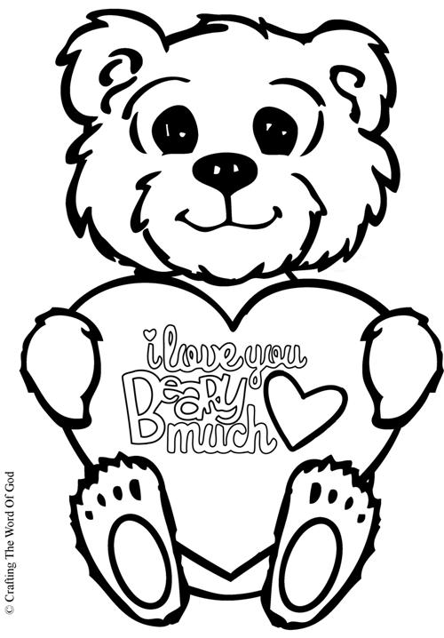500x718 I Love You Beary Much Coloring Page Crafting The Word Of God