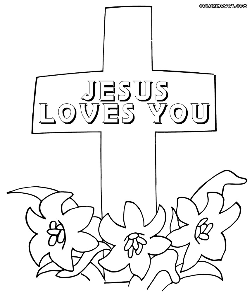 862x1000 Majestic Jesus Loves You Coloring Page Cross Pages Htm Fabulous