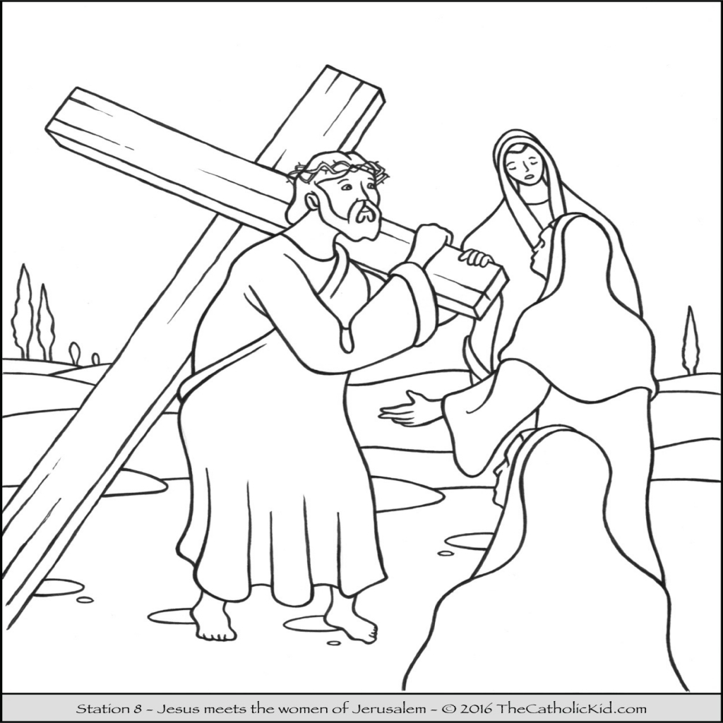 1024x1024 Cross Coloring Pages For Preschoolers Fresh Jesus Christ Carrying