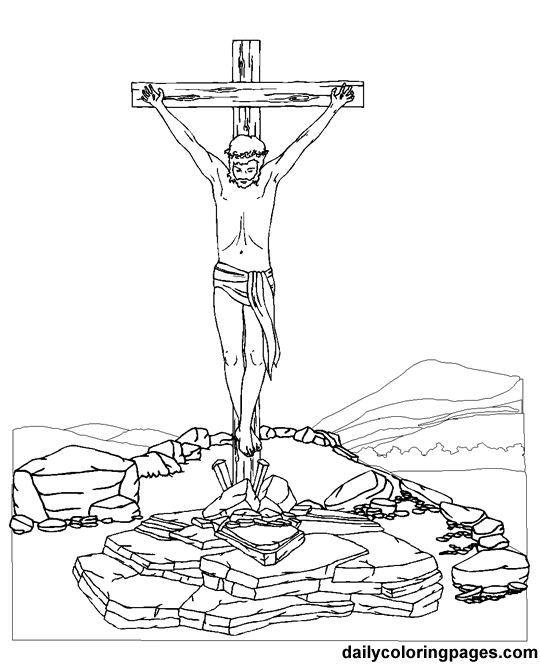 540x664 Jesus On Cross Coloring Page
