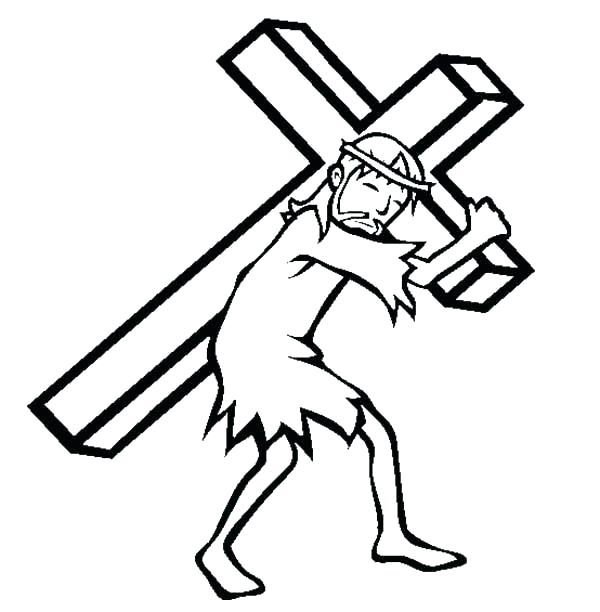 600x612 Jesus On The Cross Coloring Page Coloring Pages Of On The Cross