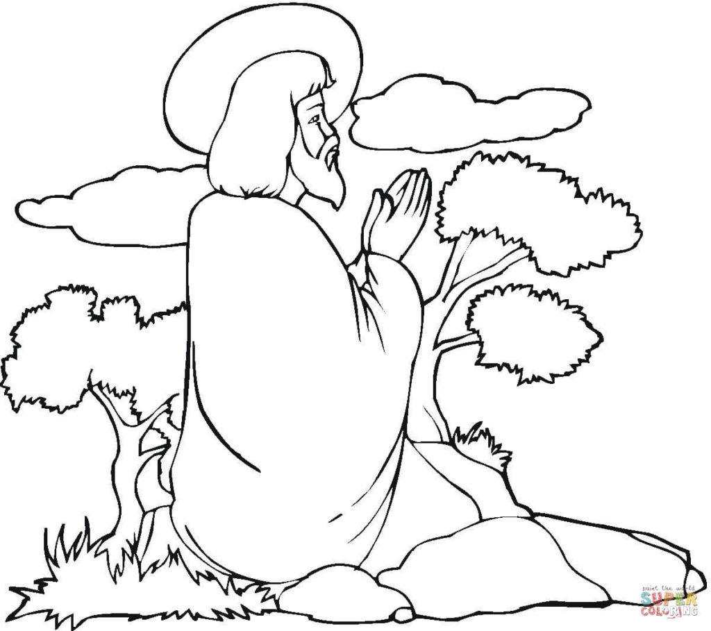1024x909 Jesus Praying Coloring Page Free Printable Coloring Pages Jesus
