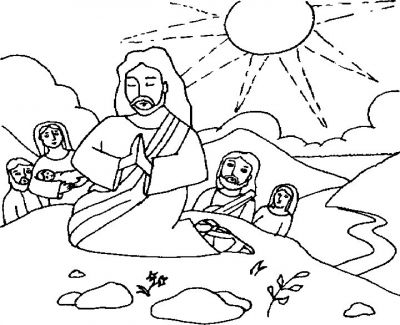 400x325 Jesus Praying Coloring Page Printable Coloring Page